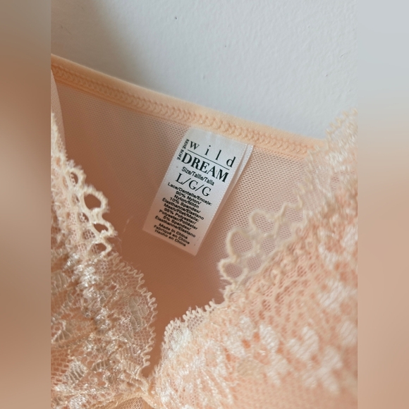 Wild Dream Nude Blush Beige Lace Trimmed Lingerie Set Size L - Picture 4 of 7